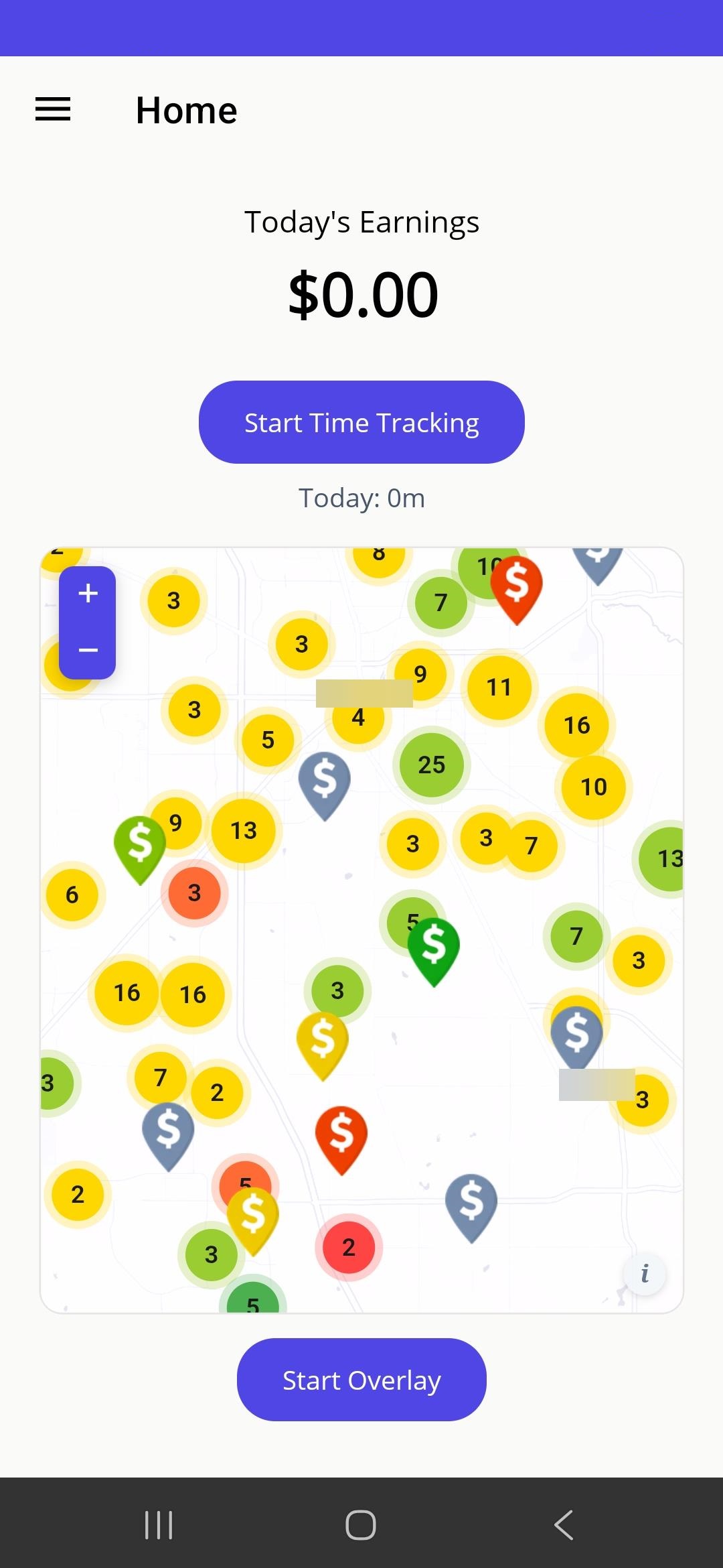 Color-coded heatmap showing tip ratings across delivery areas